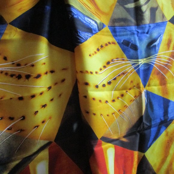 *Silk Blue Yellow Scarf Cubism Surrealism - Philadelphia Museum of Art - Picture 4 of 8